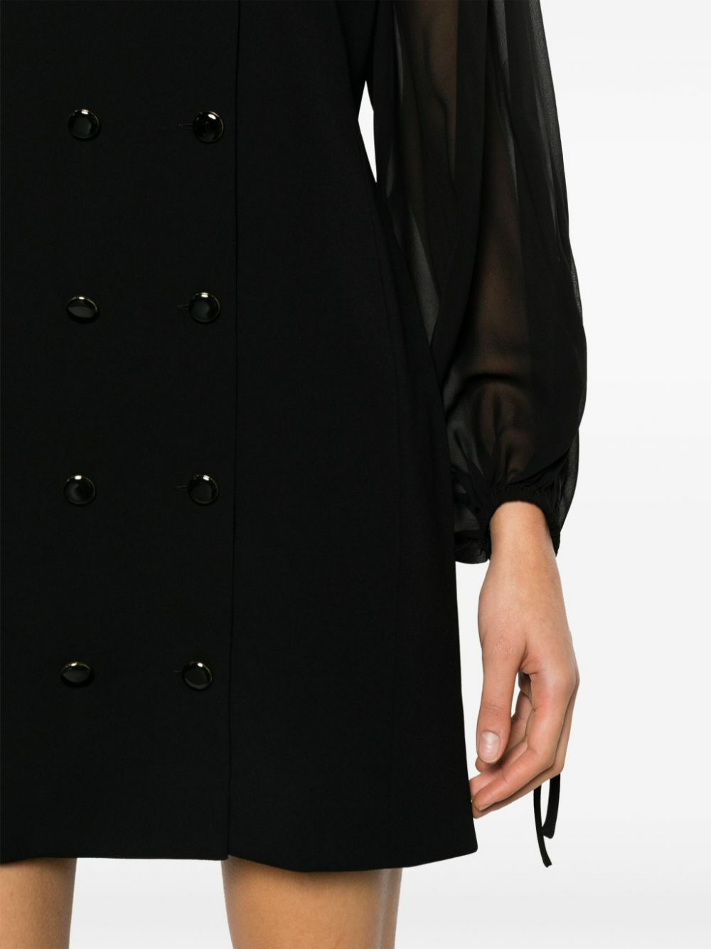 FRAME Black Crepe De Chine Mini Dress