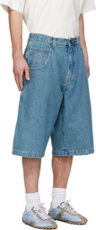 VETEMENTS Blue Biker Cross Hip-Hop Denim Shorts