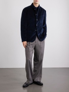 Massimo Alba - Gstaad panelled Cotton-Velvet Jacket - Blue