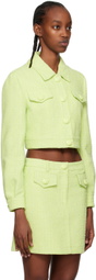 Moschino Green Teddy Buttons Jacket