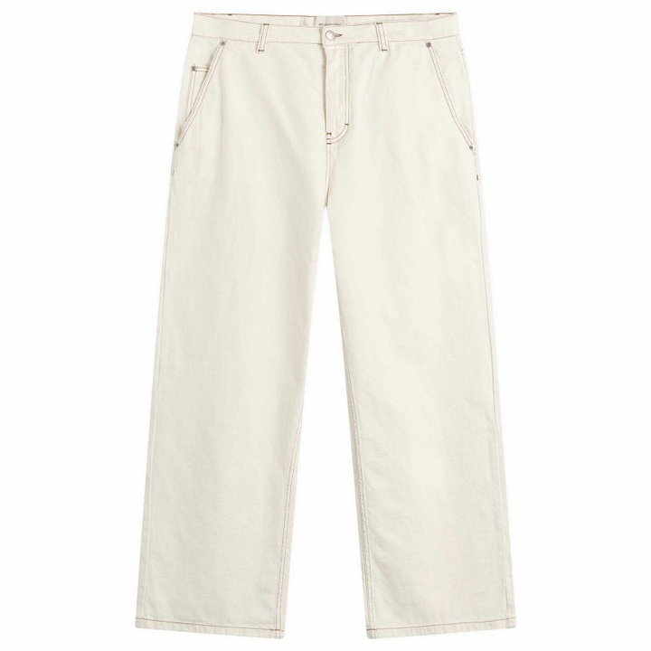 Photo: AMI Paris Men's Light Denim Wide Fit Jeans in White