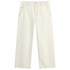AMI Paris Men's Light Denim Wide Fit Jeans in White