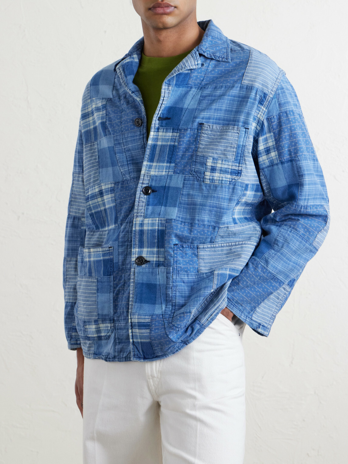 Monitaly - Patchwork Cotton Jacket - Blue