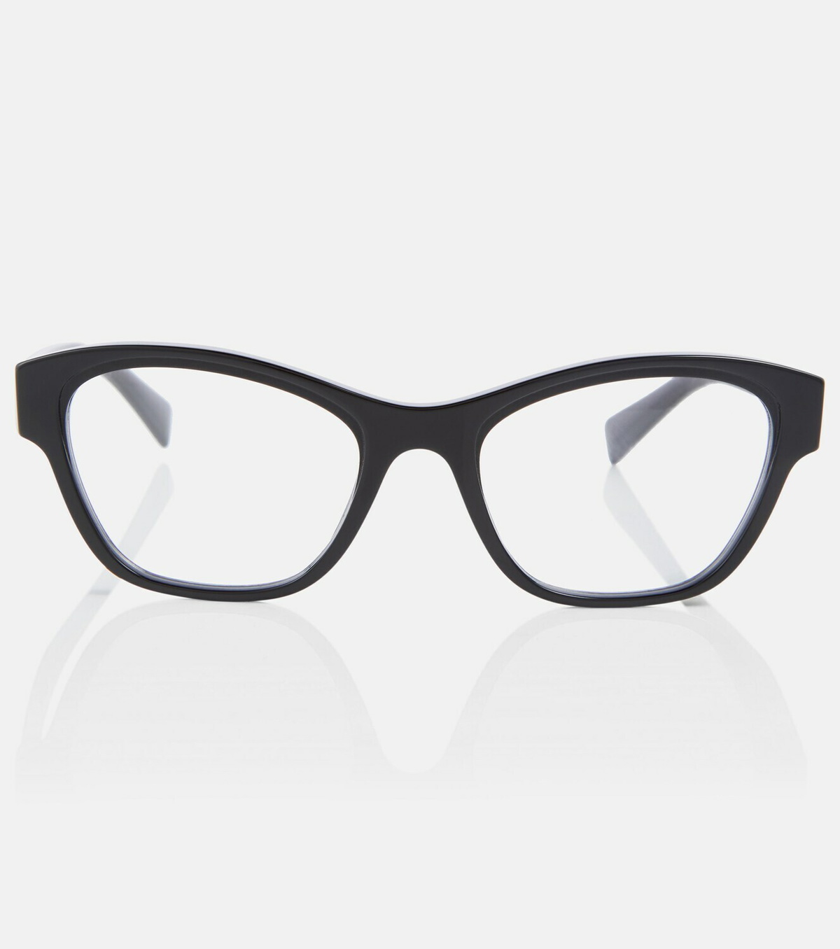 【MIU MIU】眼鏡 キャットアイ アセテート グレーグラデーション Miu Miu White Cat-Eye Sunglasses Silver Mirror Gradient Lens
