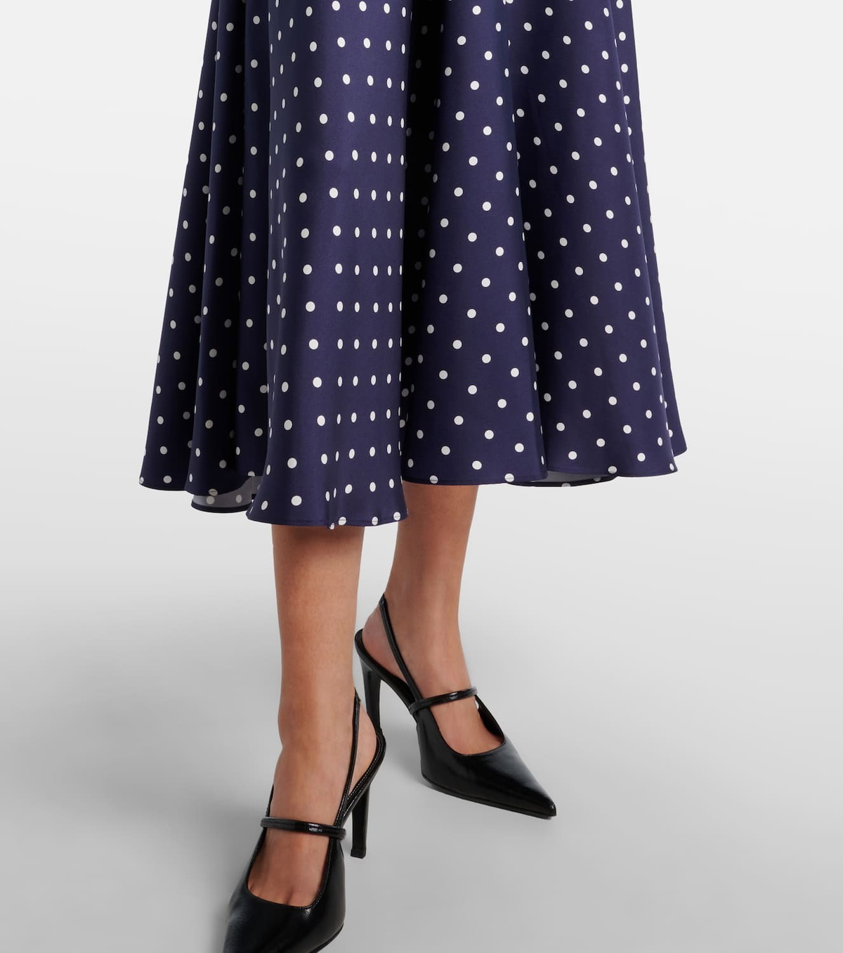 Rodarte Polka-dot silk twill midi dress