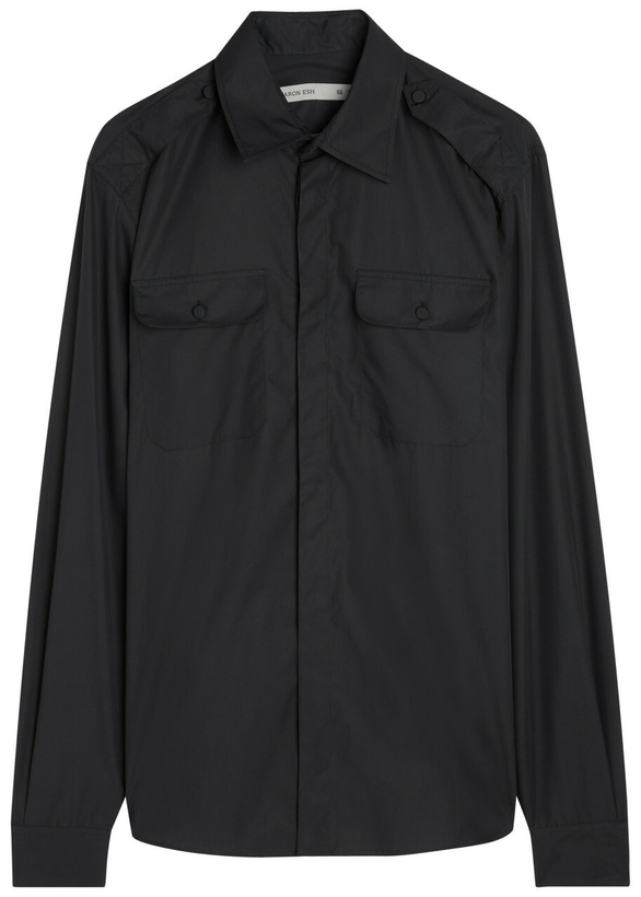 Photo: Aaron Esh Military Cotton-poplin Shirt Black
