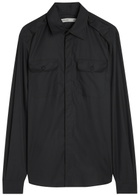Aaron Esh Military Cotton-poplin Shirt Black