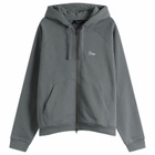 Dime Men's Classic Small Logo Zip Hoodie in Granite