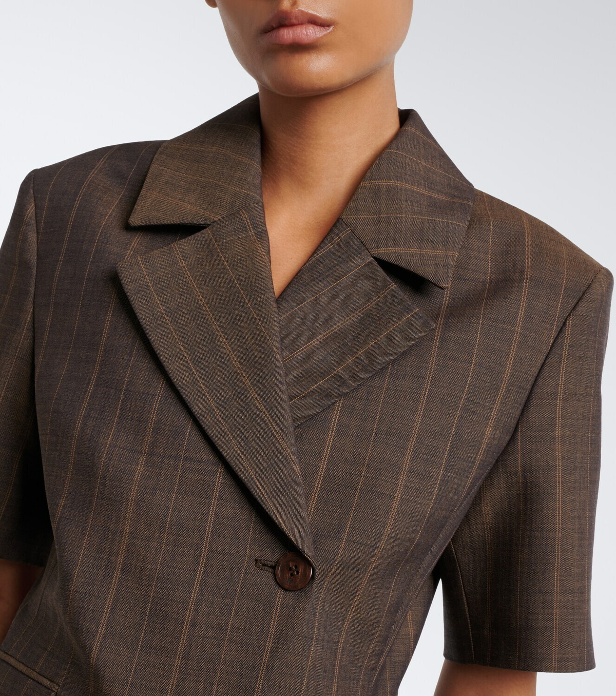 Ganni Striped wool blazer