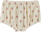 Petit Bateau Baby Beige Floral Dress & Bloomers Set