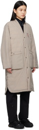 NANGA Tan No Collar Down Coat