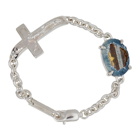 SWEETLIMEJUICE Silver Oval Crucifix Bracelet