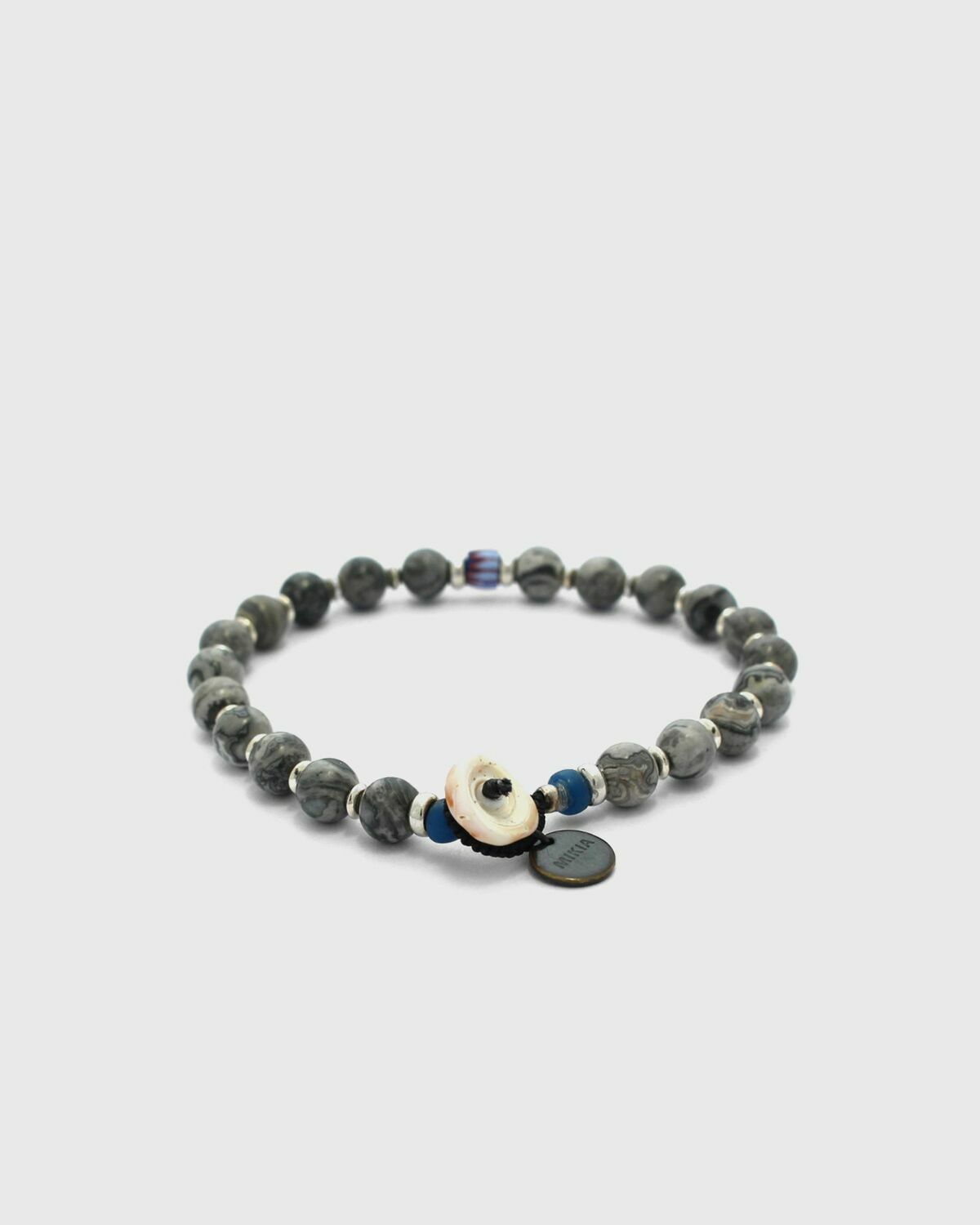 MIKIA Stone bracelet 6mm Grey Mens Jewellery