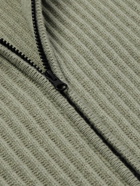 C.P. Company - Logo-Appliquéd Wool-Blend Zip-Up Cardigan - Green
