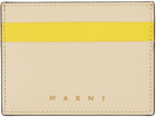 Marni Beige & Yellow Logo Card Holder