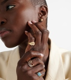 Yvonne Léon Chevalière Chaton Mini 9kt gold ring with black diamonds