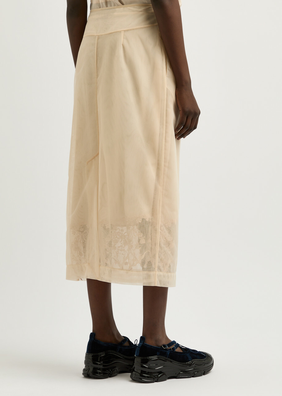Simone Rocha Sheer Tulle Midi Skirt Nude Simone Rocha Simone Rocha Sheer Tulle Midi Skirt Nude Simone Rocha