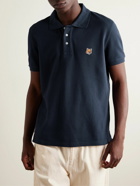 Maison Kitsuné - Logo-Appliquéd Cotton-Piqué Polo Shirt - Blue