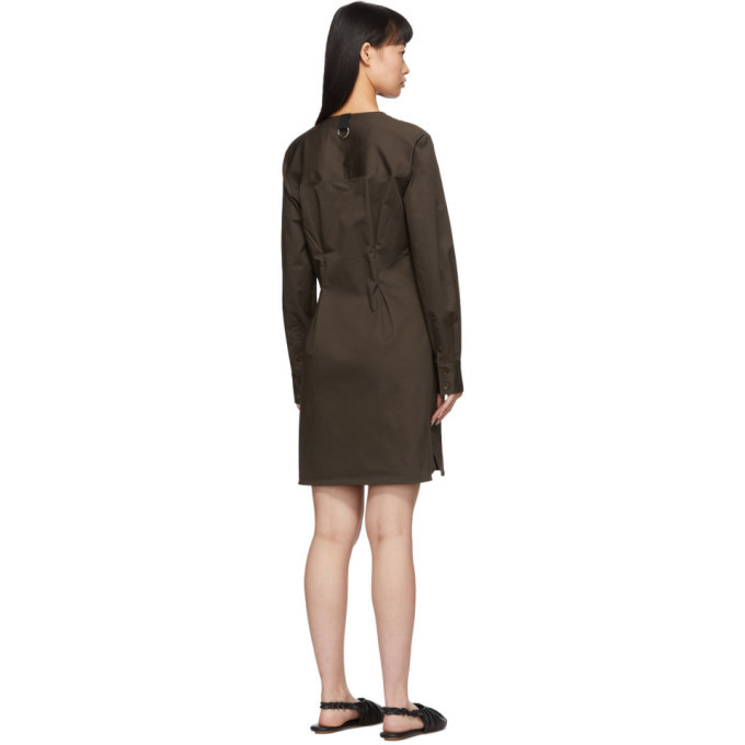 Tibi Brown Dominic Shirt Dress Tibi