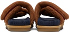 Dries Van Noten Brown & Navy Mesh Padded Sandals