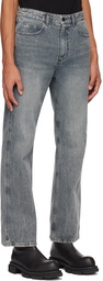 Solid Homme Gray Straight Washed Jeans