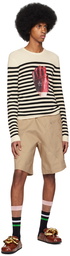 JW Anderson Off-White Striped Glove Sweater