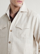 Oliver Spencer - Witley Striped Cotton and Linen-Blend Jacket - Neutrals
