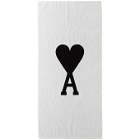AMI Alexandre Mattiussi Reversible Off-White and Black Ami De Coeur Beach Towel