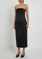 Emilia Wickstead Keeley Strapless Satin Midi Dress Black