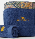 Etro Giano set of 4 cotton face towels and basket