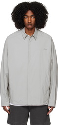 Juun.J Gray Crinkled Shirt