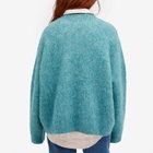Martine Rose Women's Mohair V-neck Knit Jumper in Blue Teal