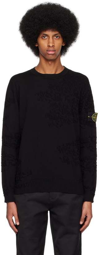 Photo: Stone Island Black Textured Sweater