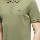 C.P. Company Men's Zipped Polo Shirt in Bronze Green