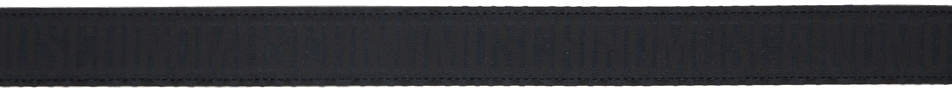 Moschino Black Allover Logo Belt