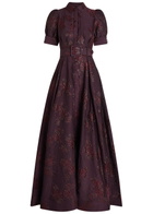 Rebecca Vallance Afina Floral-brocade Cloqué Gown Purple