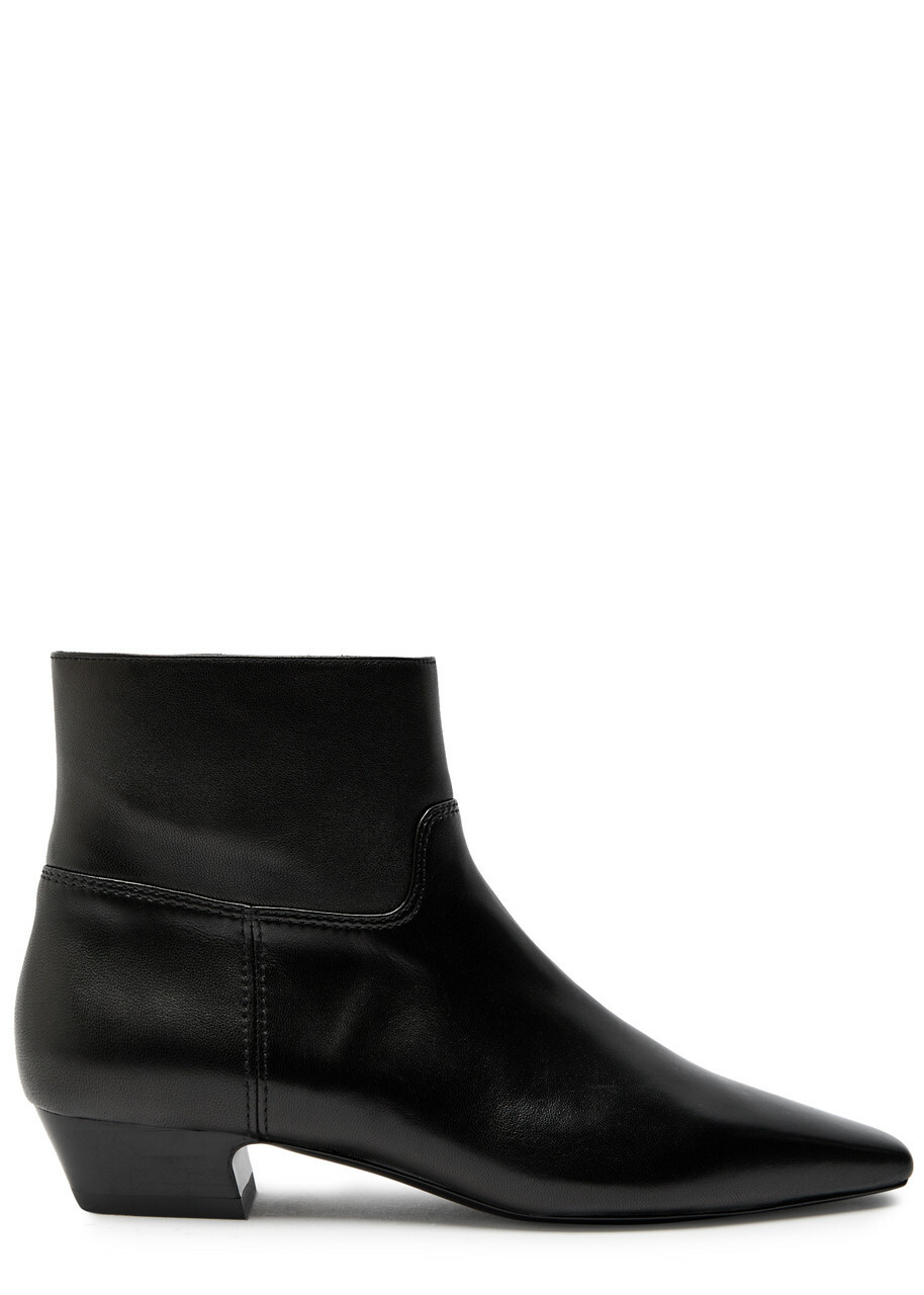 Stuart Weitzman Stassi 20 Leather Ankle Boots Black