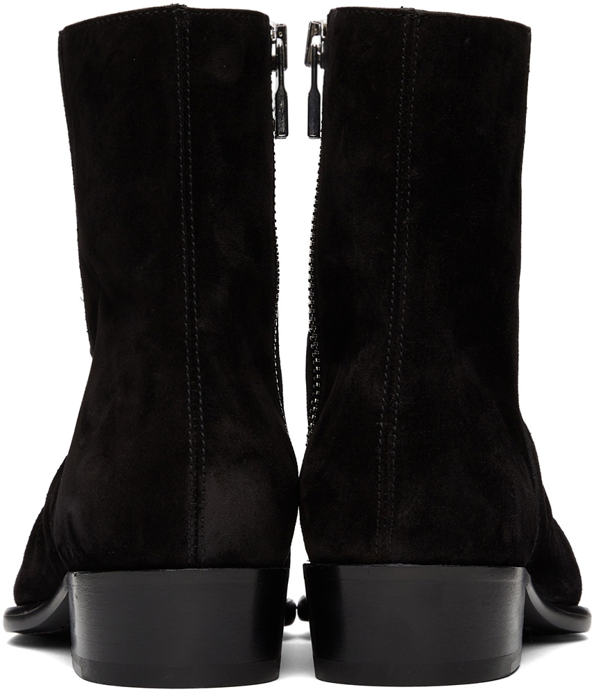 AMIRI Black Suede Stack Boots Amiri