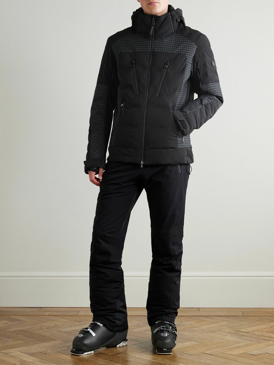 BOGNER - Fionn2-T Panelled Quilted Hooded Ski Jacket - Black