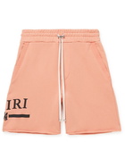 AMIRI - Straight-Leg Logo-Print Cotton-Jersey Drawstring Shorts - Pink