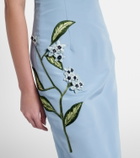 Oscar de la Renta Porcelain Flower silk faille maxi dress