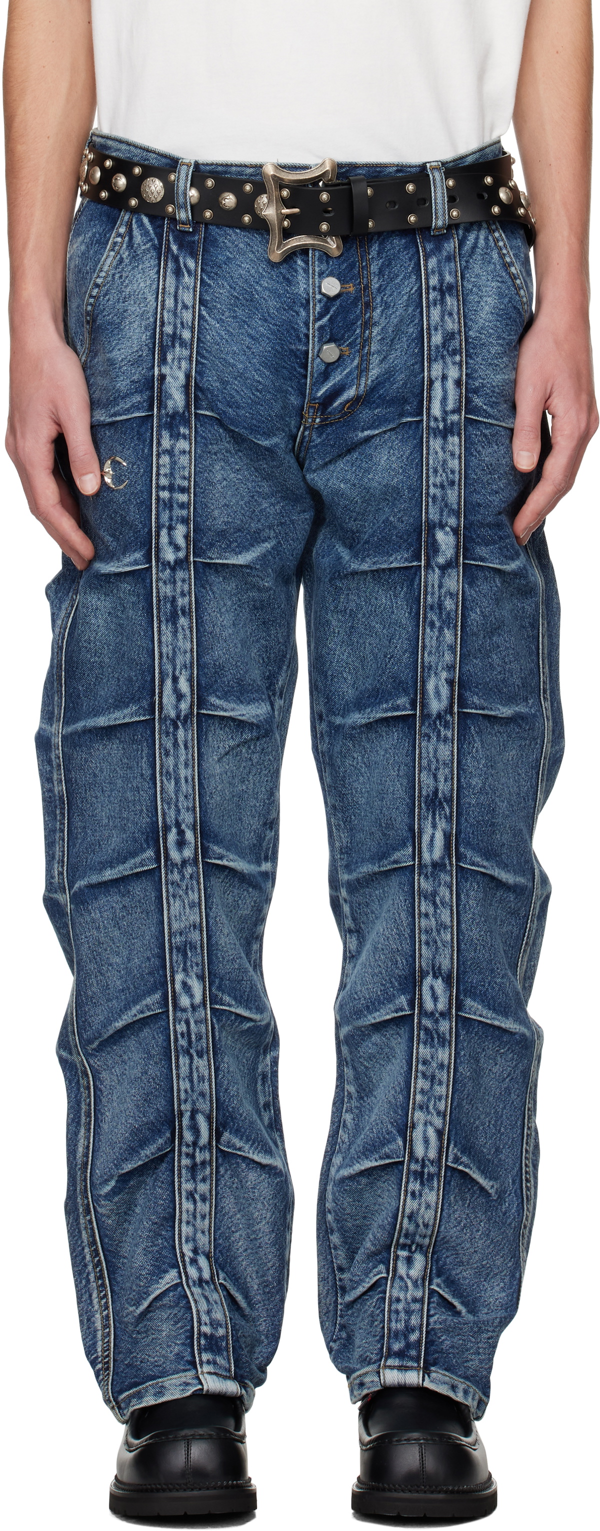 【Thug Club】Line GOB Denim Pants Blue Thug Club Blue Line GOB Jeans Thug Club