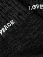 Rostersox - Love & Peace Embroidered Ribbed Cotton-Blend Socks