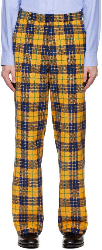 Photo: Gucci Yellow & Blue Tartan Trousers