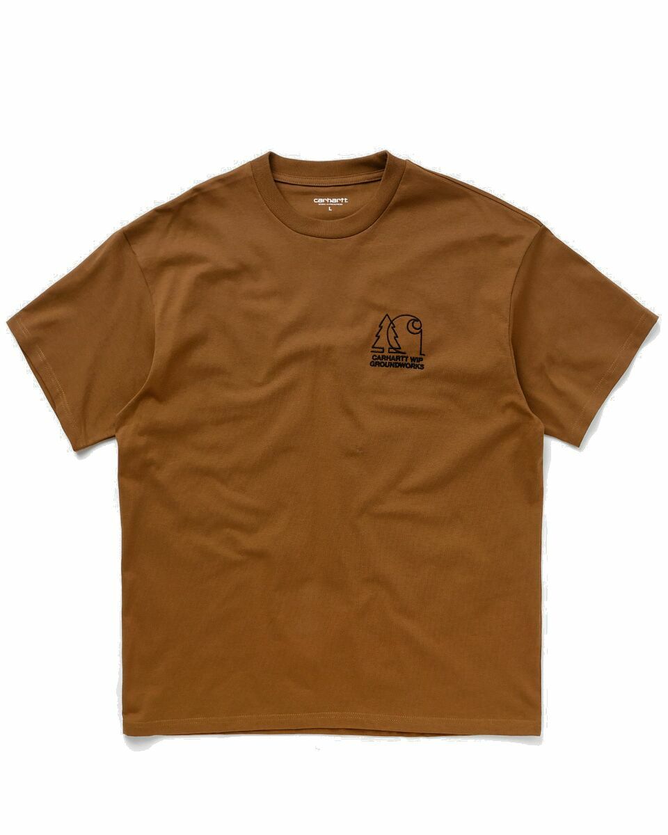 Photo: Carhartt Wip S/S Groundworks T Shirt Brown - Mens - Shortsleeves