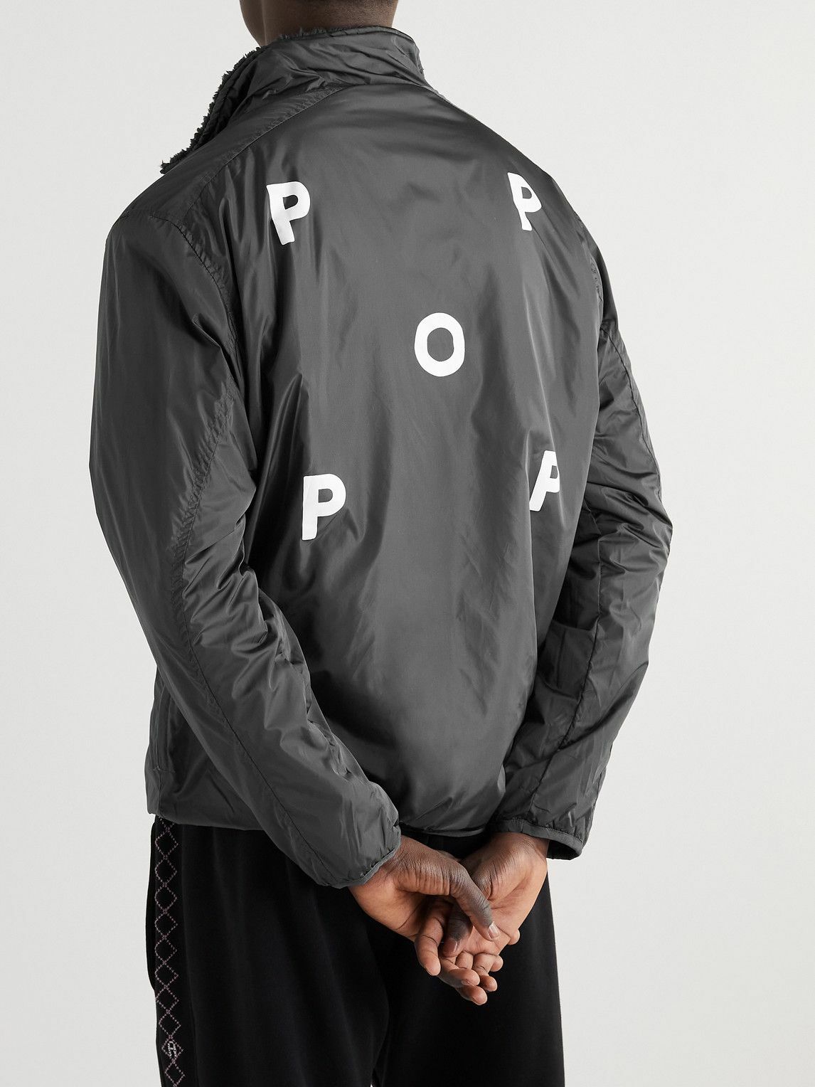 Pop Trading Company - Plada Embroidered Fleece and Shell Jacket - Gray ...