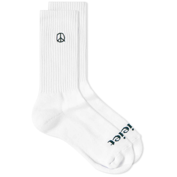 Photo: Museum of Peace and Quiet Men's Logo Socks in White