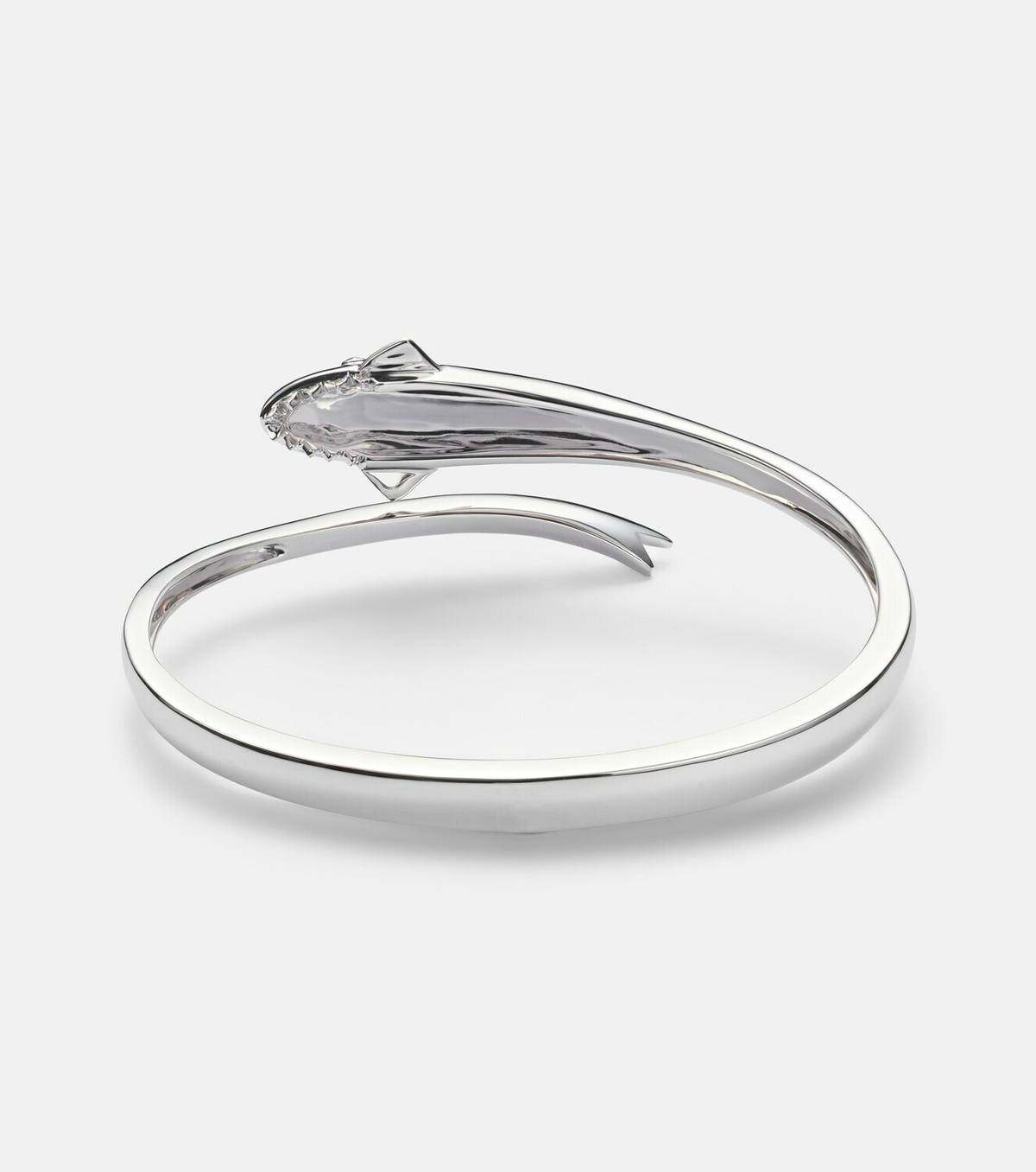 Yvonne Léon Requin 9kt white gold bangle with diamonds