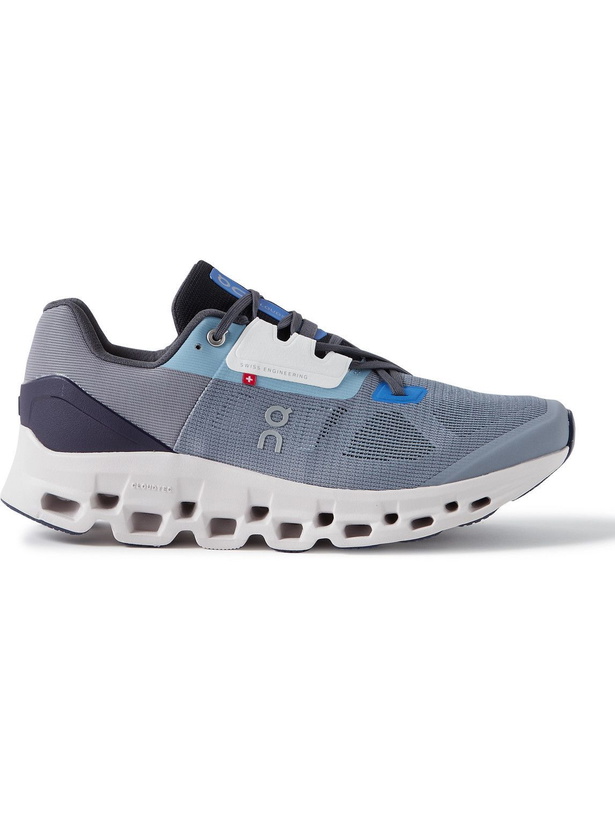 Photo: ON - Cloudstratus Rubber-Trimmed Recycled Mesh Running Sneakers - Gray