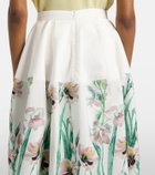 Erdem Floral cotton midi skirt